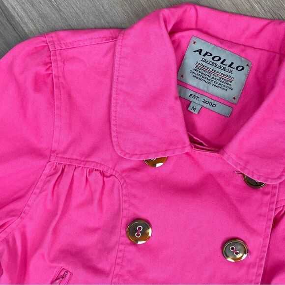 Apollo Cotton Twill Crop Jacket Pink Girls Medium - Picture 4 of 8